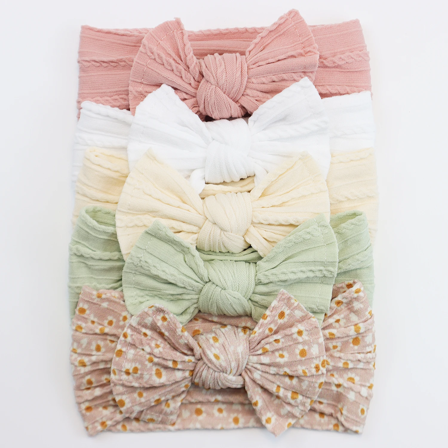 5Pcs Baby Girl Headbands Lot Baby Bow Headband Newborn Gift Elastic HairBands Children Turban Kids Infant Hair Accessories
