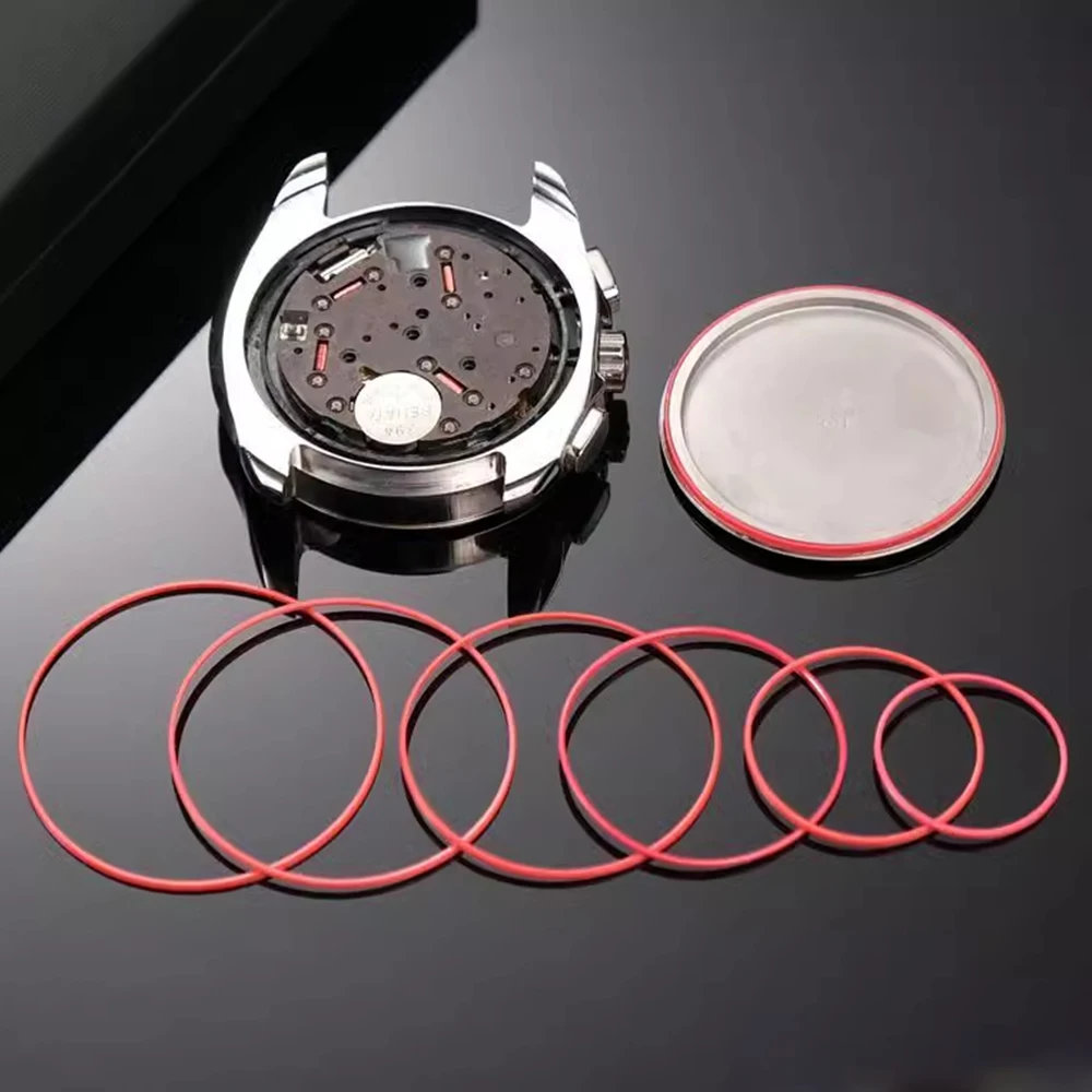 1/2/4PCS Red Gasket Ring Dia 25-42MM Waterproof Gasket Fit For Tissot Watch Case Back Cover T035 Couturier 1853 Case Ring Part