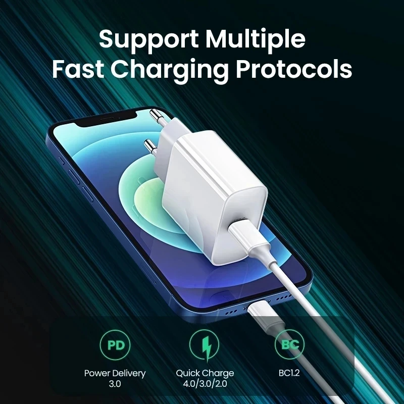 35W PD Fast Charger For iPhone 16 15 14 Pro Max High Speed Wall Charger Adapter Type C Cable EU Plug Quick Charge Charger