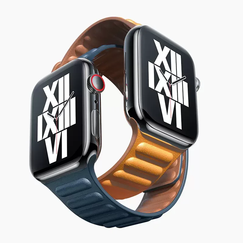 Leather Strap for Apple Watch Band 49mm 46mm 42mm 41mm Original Magnetic Loop Link Bracelet iWatch 12 11 10 9 8 7 SE Ultra 2 3 4
