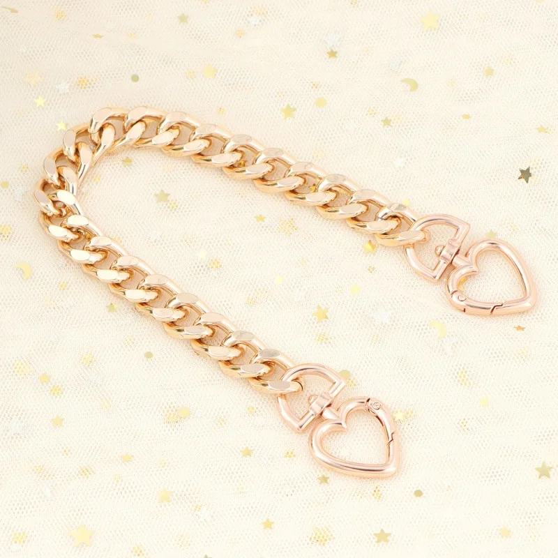 1pc Metal Purse Chain Strap Extender Heart Shape Purse Chain for Accessory Charms, Lengthen Crossbody Shoulder Handbags Strap