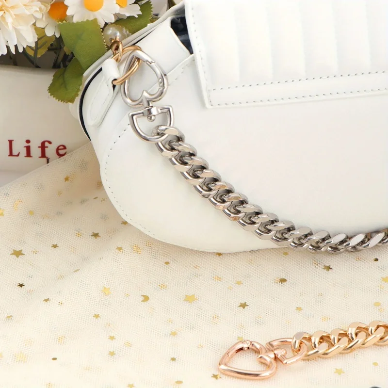 1pc Metal Purse Chain Strap Extender Heart Shape Purse Chain for Accessory Charms, Lengthen Crossbody Shoulder Handbags Strap