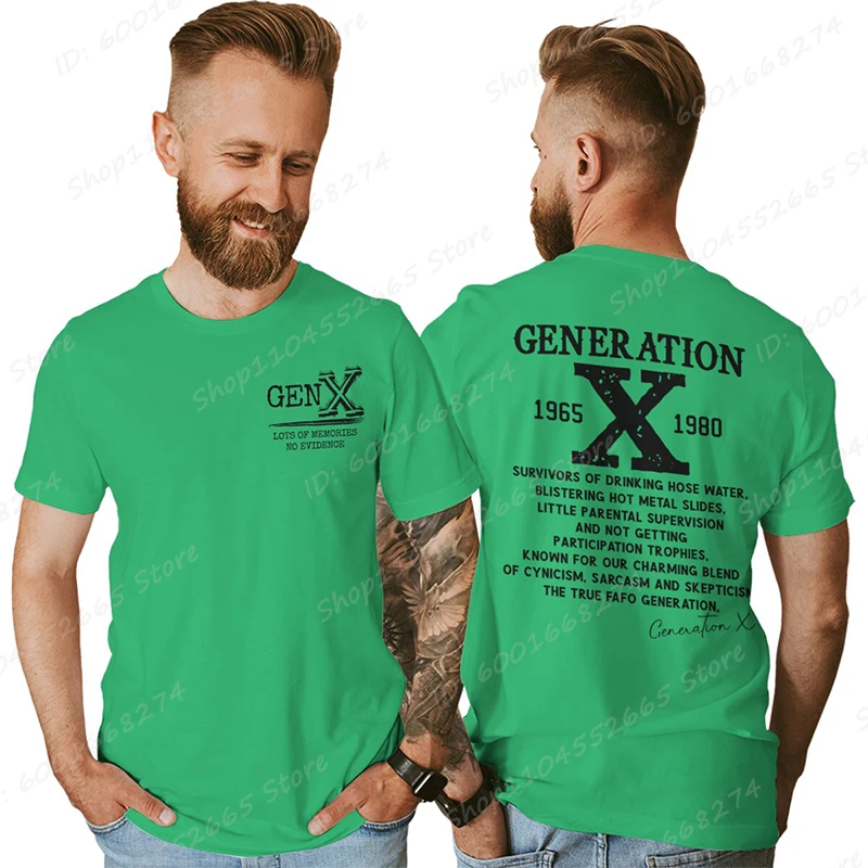 Proud Gen X T-shirts 1965 to 1980 Vintage Generation X T-Shirt Short Sleeve Crew Neck Tees Top Funny Humor Gen X Tshirt For Men