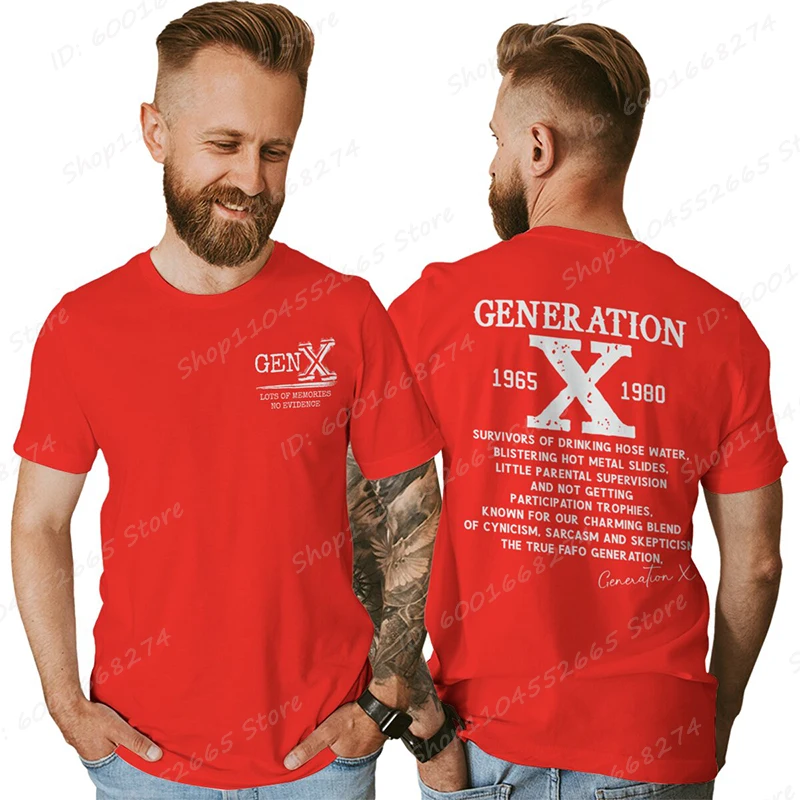 Proud Gen X T-shirts 1965 to 1980 Vintage Generation X T-Shirt Short Sleeve Crew Neck Tees Top Funny Humor Gen X Tshirt For Men