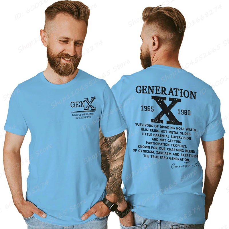 Proud Gen X T-shirts 1965 to 1980 Vintage Generation X T-Shirt Short Sleeve Crew Neck Tees Top Funny Humor Gen X Tshirt For Men
