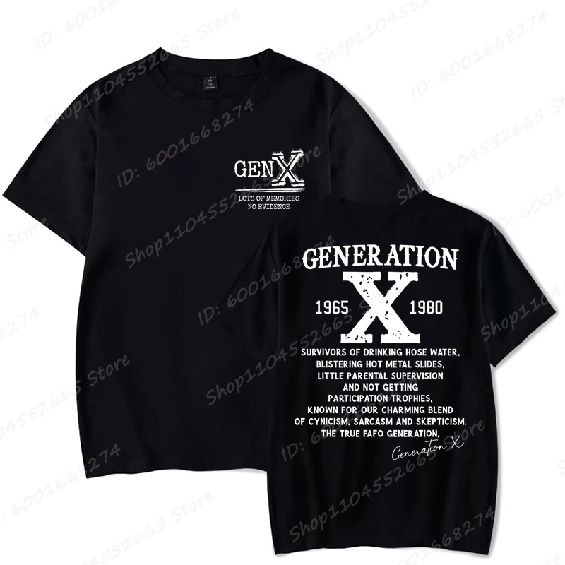 Proud Gen X T-shirts 1965 to 1980 Vintage Generation X T-Shirt Short Sleeve Crew Neck Tees Top Funny Humor Gen X Tshirt For Men