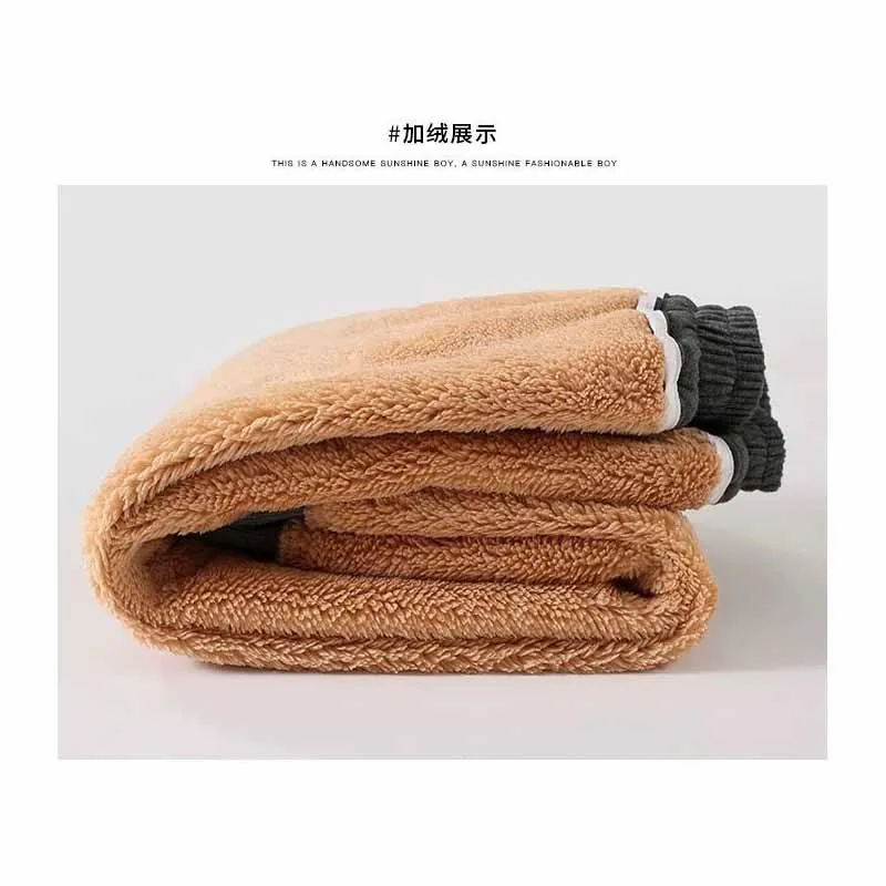 Boys Plus Velvet Pants Kids Thick Trousers Winter Warm Padded Sweatpants New Children's Fashion Casual Bottoms 5-14 Years