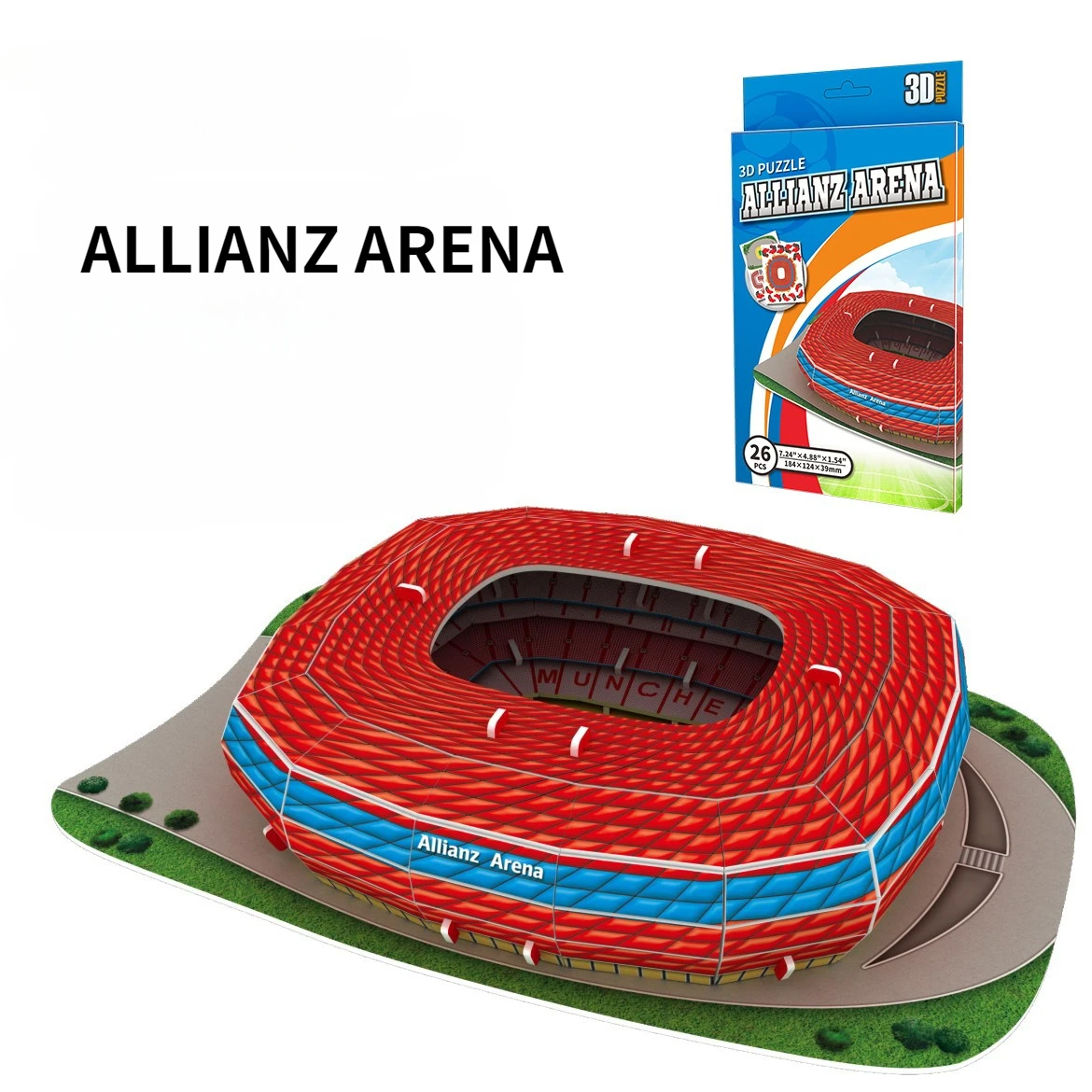 3D Stadium Puzzle Bernabeu Camp Nou Anfield Stadium League Football Stadium Model, Famous Buildings Children's 3d Puzzle Toys