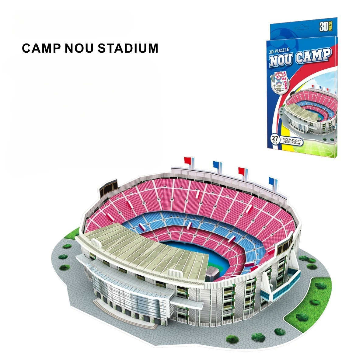 3D Stadium Puzzle Bernabeu Camp Nou Anfield Stadium League Football Stadium Model, Famous Buildings Children's 3d Puzzle Toys