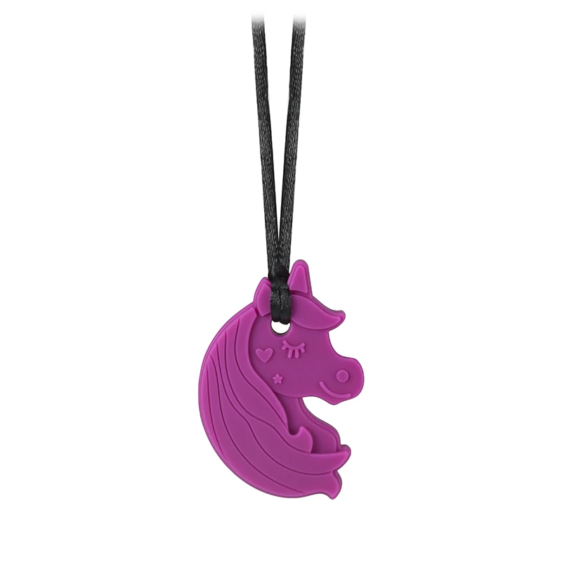 Sensory Chew Necklace Animals Design Chewy Silicone Baby Teether Kids Teething Necklace Sensory Chewelry Toy Autism Therapy Tool