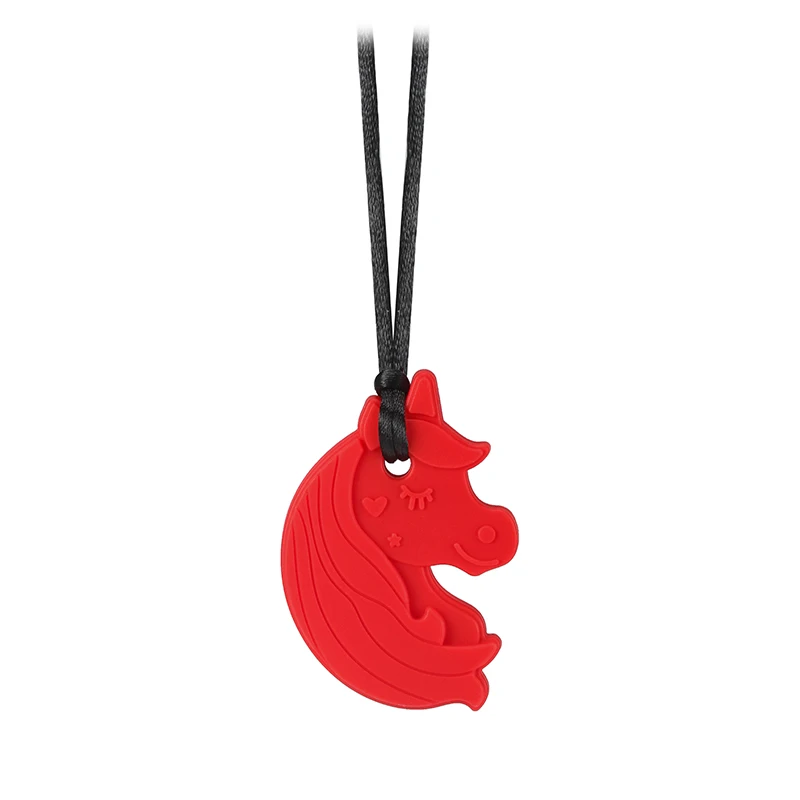Sensory Chew Necklace Animals Design Chewy Silicone Baby Teether Kids Teething Necklace Sensory Chewelry Toy Autism Therapy Tool