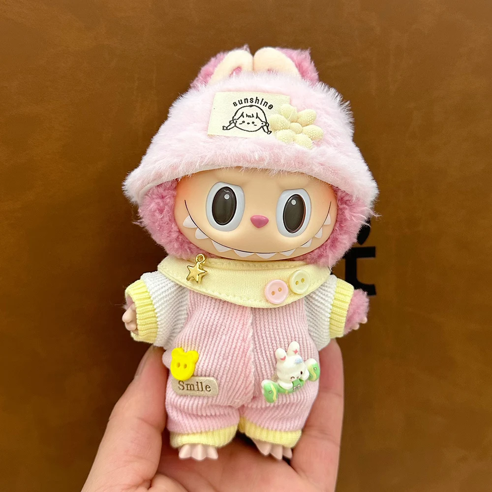 [No doll]For Cute 17cm LBB pendant plush cotton toy DIY dress up costume doll skirt T-shirt set animal workwear