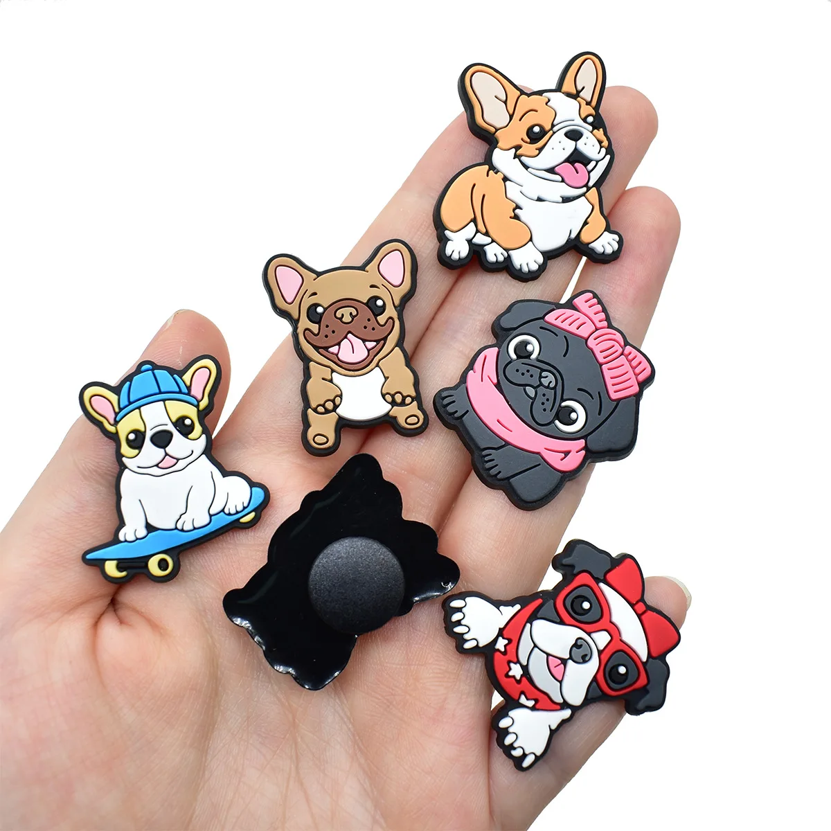 2/14pcs lot lovely dog shoe buckle charms accessories decorations for sandals bag sneaker clog wristbands bracelets kids gift