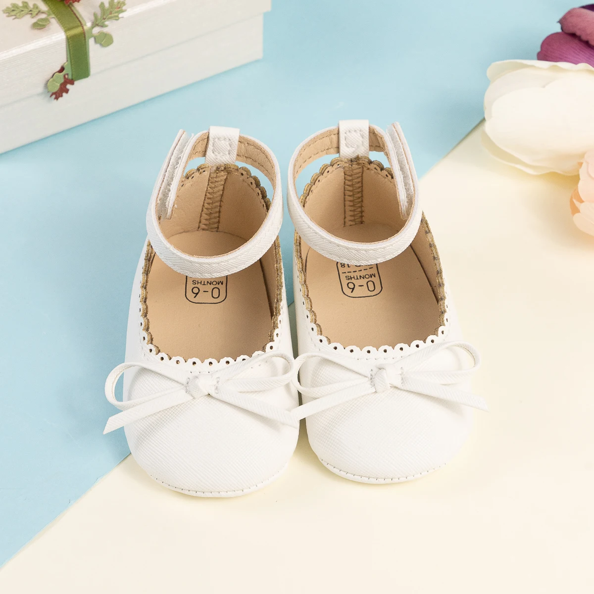 New Baby Shoes Girls' Soft-soled Leather Bowknot Party Princess Shoes Light Flat First Walkers Breathable and Anti-slip
