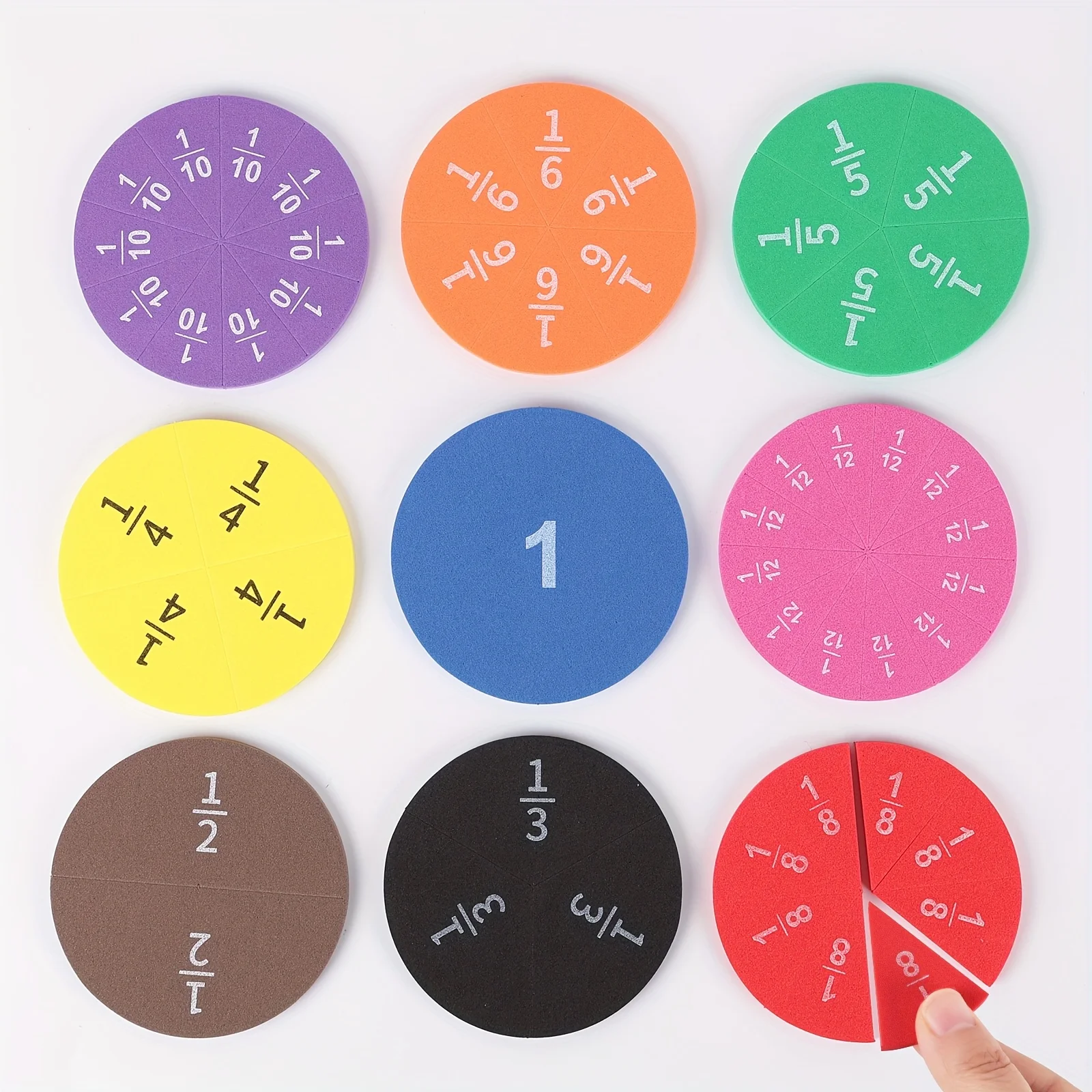 9-27pcs EVA Math Teaching Tool Fractions Mathematics Educational Aids for Understanding Addition Subtraction Demonstration Model