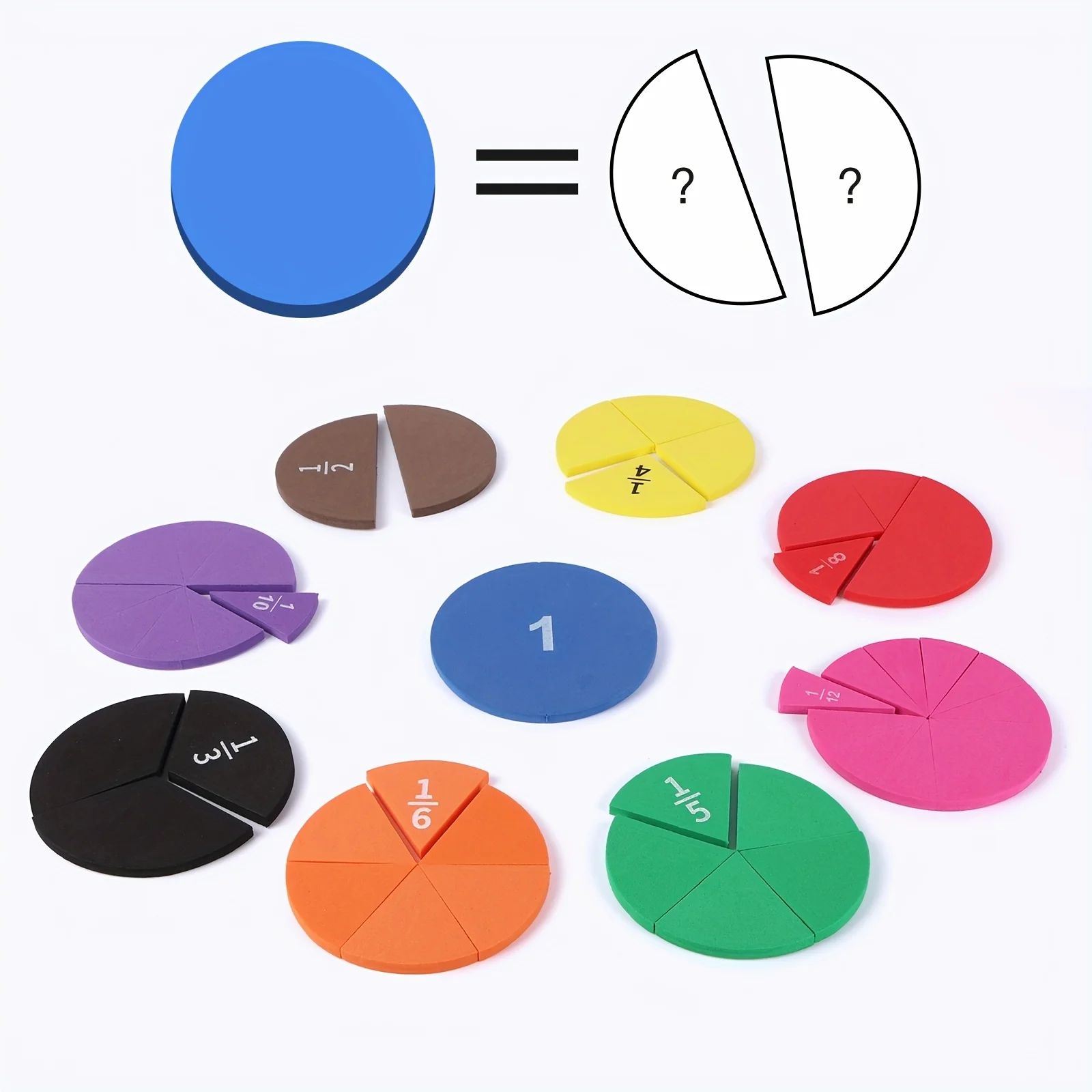 9-27pcs EVA Math Teaching Tool Fractions Mathematics Educational Aids for Understanding Addition Subtraction Demonstration Model