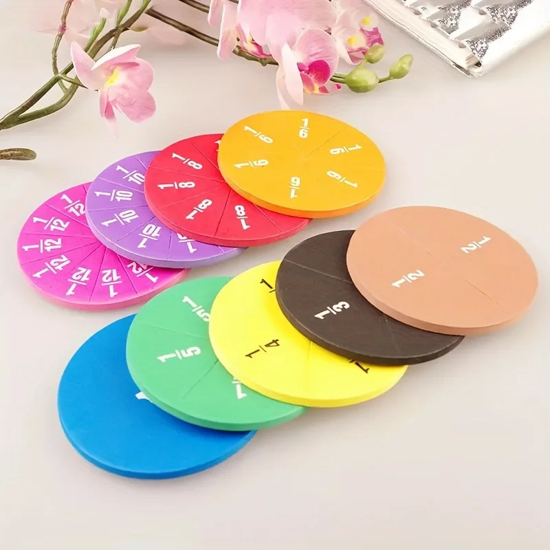 9-27pcs EVA Math Teaching Tool Fractions Mathematics Educational Aids for Understanding Addition Subtraction Demonstration Model