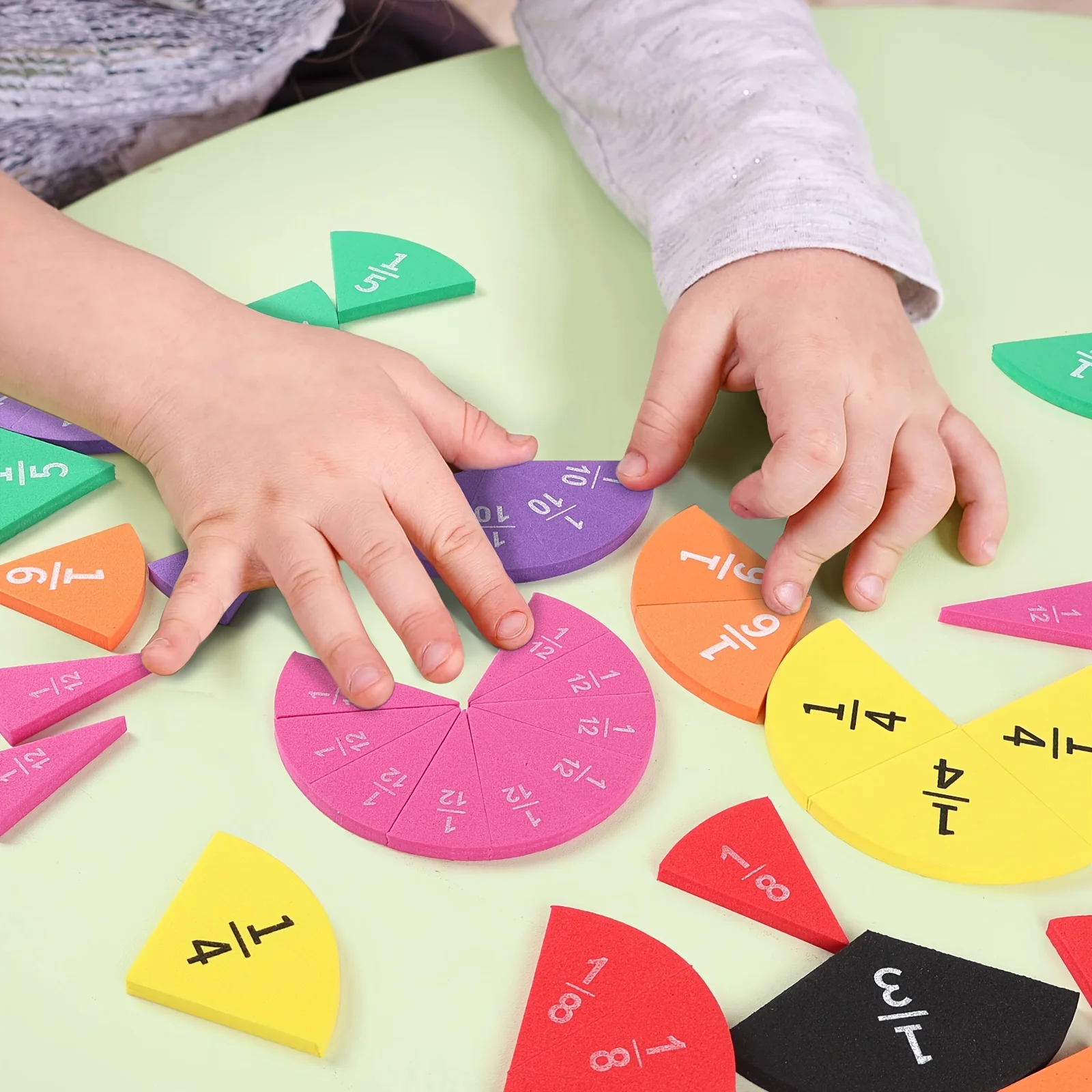 9-27pcs EVA Math Teaching Tool Fractions Mathematics Educational Aids for Understanding Addition Subtraction Demonstration Model