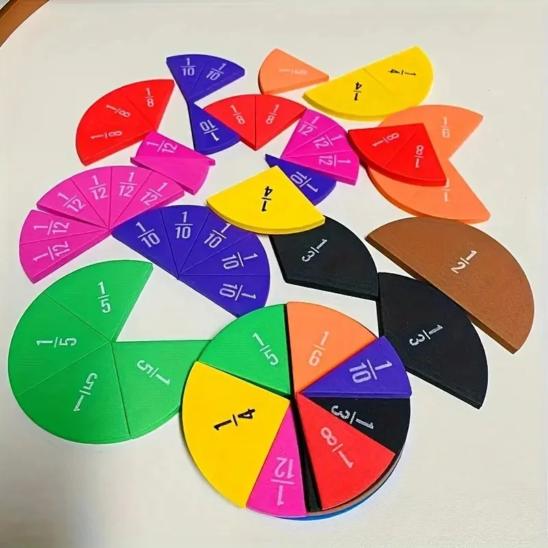 9-27pcs EVA Math Teaching Tool Fractions Mathematics Educational Aids for Understanding Addition Subtraction Demonstration Model