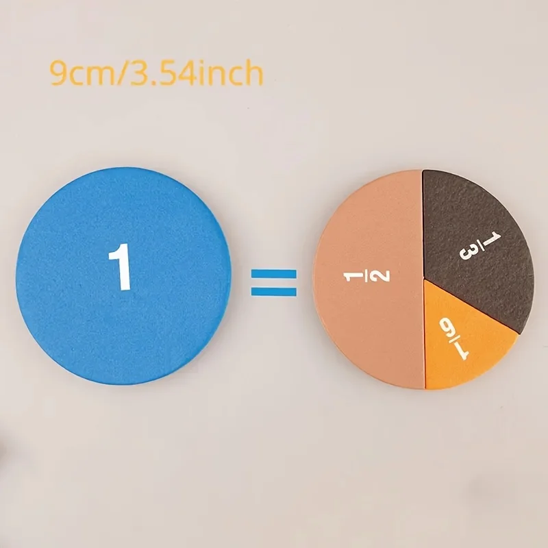 9-27pcs EVA Math Teaching Tool Fractions Mathematics Educational Aids for Understanding Addition Subtraction Demonstration Model