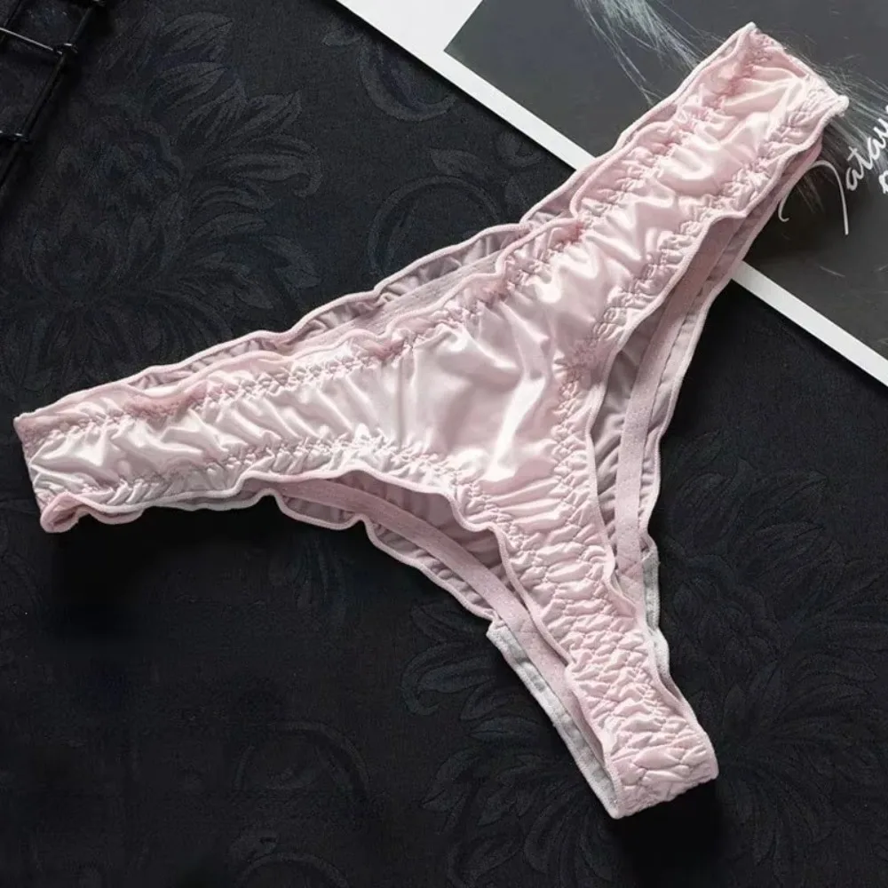 Trendy Ultra-thin Thong Underpants Seamless Ice Silk Women's Panties G-String Girls Intimates Lingerie Perspective Underwear