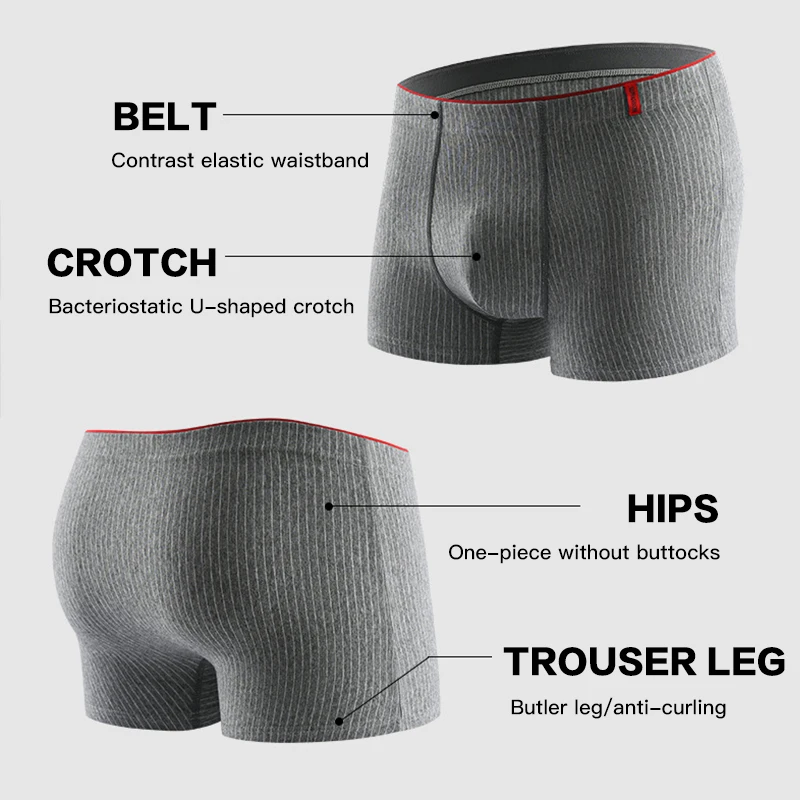 4 Pcs/Lot Boxer Men‘s Sexy Stripe Panties Underwear Sexy Knickers Underpants Shorts Fashion Under Wear Lingerie Boxers Briefs