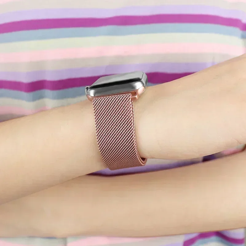Milanese Strap For Apple Watch Ultra 2 49 46mm 42mm 44mm 40mm 45mm 41mm 38mm Bracelet For iWatch Series 10 9 3 6 5 SE 7 8 Strap
