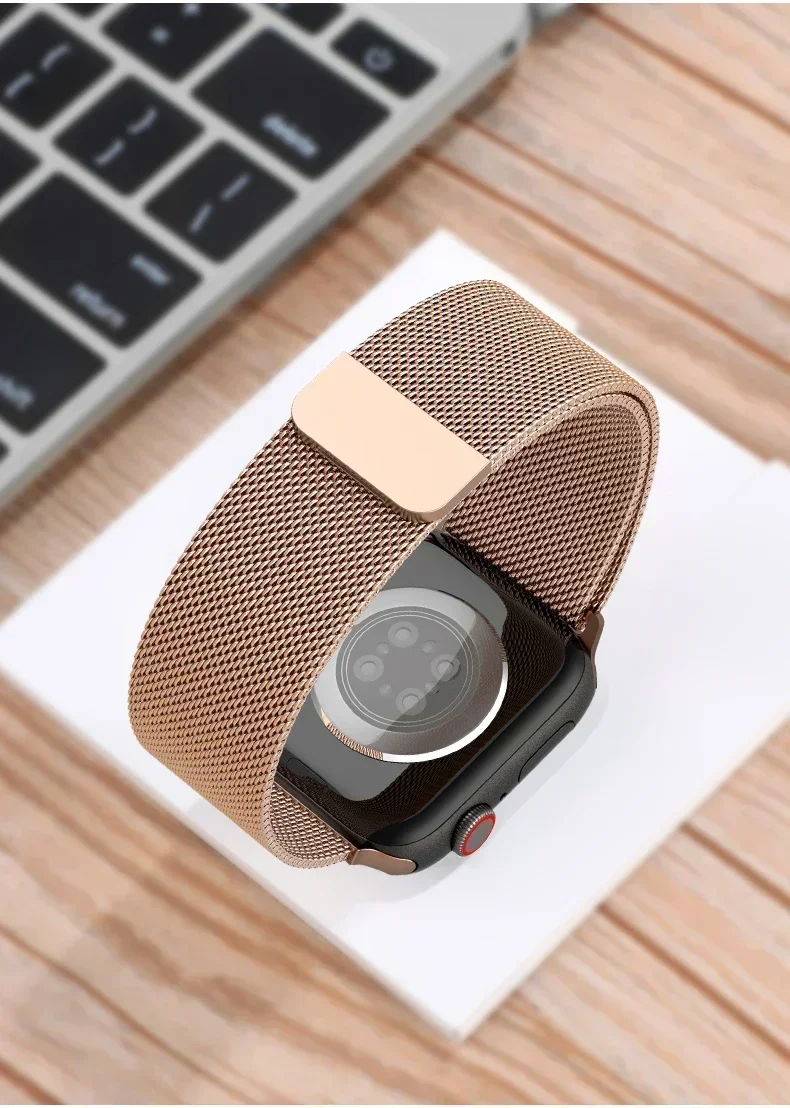 Milanese Strap For Apple Watch Ultra 2 49 46mm 42mm 44mm 40mm 45mm 41mm 38mm Bracelet For iWatch Series 10 9 3 6 5 SE 7 8 Strap