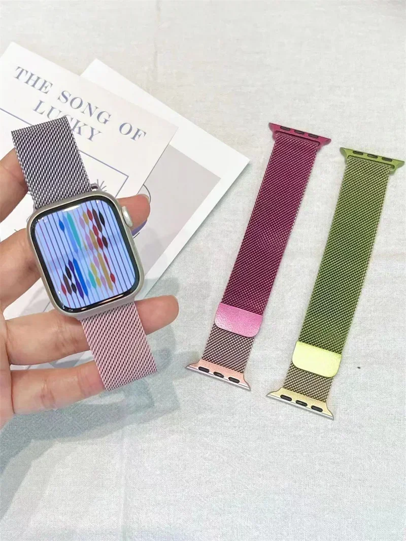Milanese Strap For Apple Watch Ultra 2 49 46mm 42mm 44mm 40mm 45mm 41mm 38mm Bracelet For iWatch Series 10 9 3 6 5 SE 7 8 Strap