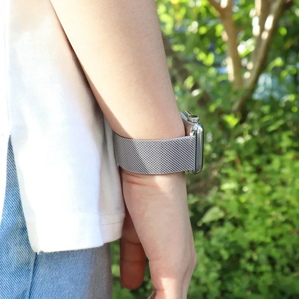 Milanese Strap For Apple Watch Ultra 2 49 46mm 42mm 44mm 40mm 45mm 41mm 38mm Bracelet For iWatch Series 10 9 3 6 5 SE 7 8 Strap
