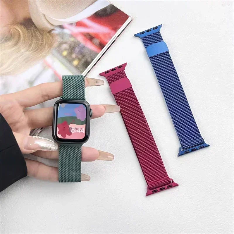Milanese Strap For Apple Watch Ultra 2 49 46mm 42mm 44mm 40mm 45mm 41mm 38mm Bracelet For iWatch Series 10 9 3 6 5 SE 7 8 Strap