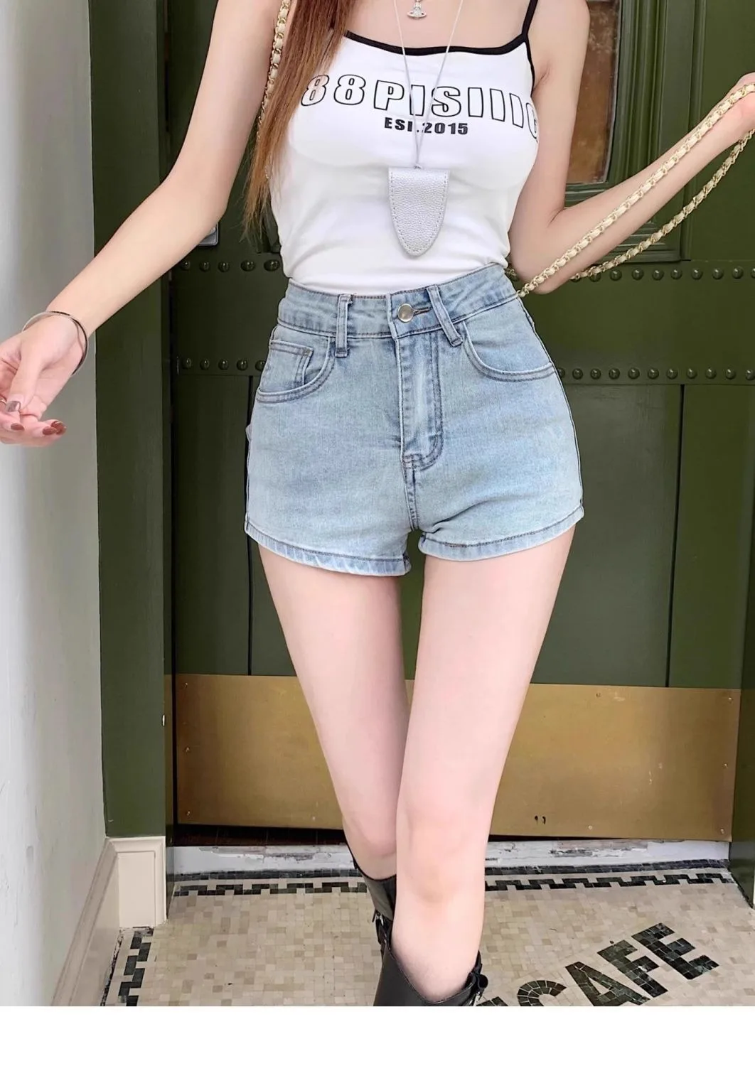 Women's Sexy Denim Shorts Y2K Petite High Waisted Hip Lifting Shorts with Personality 3D Bow Detail Slim Summer Hot Pants