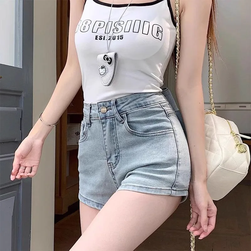 Women's Sexy Denim Shorts Y2K Petite High Waisted Hip Lifting Shorts with Personality 3D Bow Detail Slim Summer Hot Pants