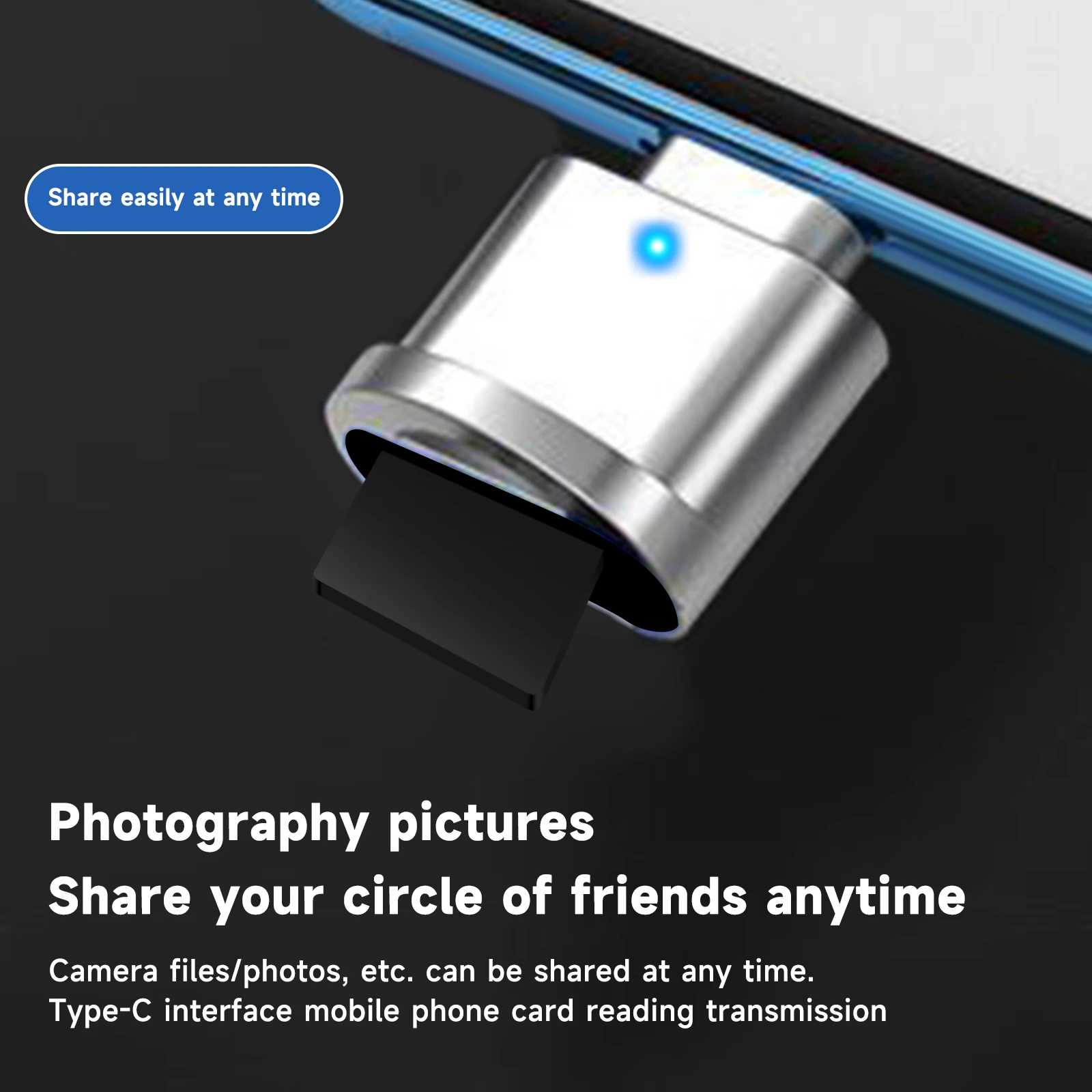 Type C OTG To TF Adapter Micro-SD Memory Card Reader Compatible with Laptops, Tablets, and Smartphones , with chain port