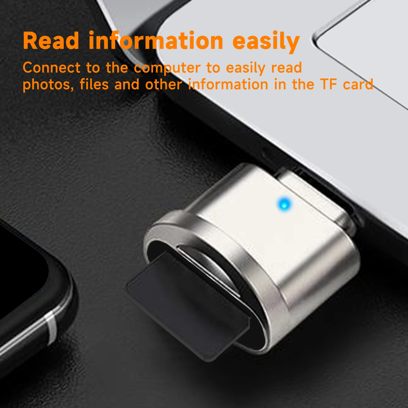 Type C OTG To TF Adapter Micro-SD Memory Card Reader Compatible with Laptops, Tablets, and Smartphones , with chain port