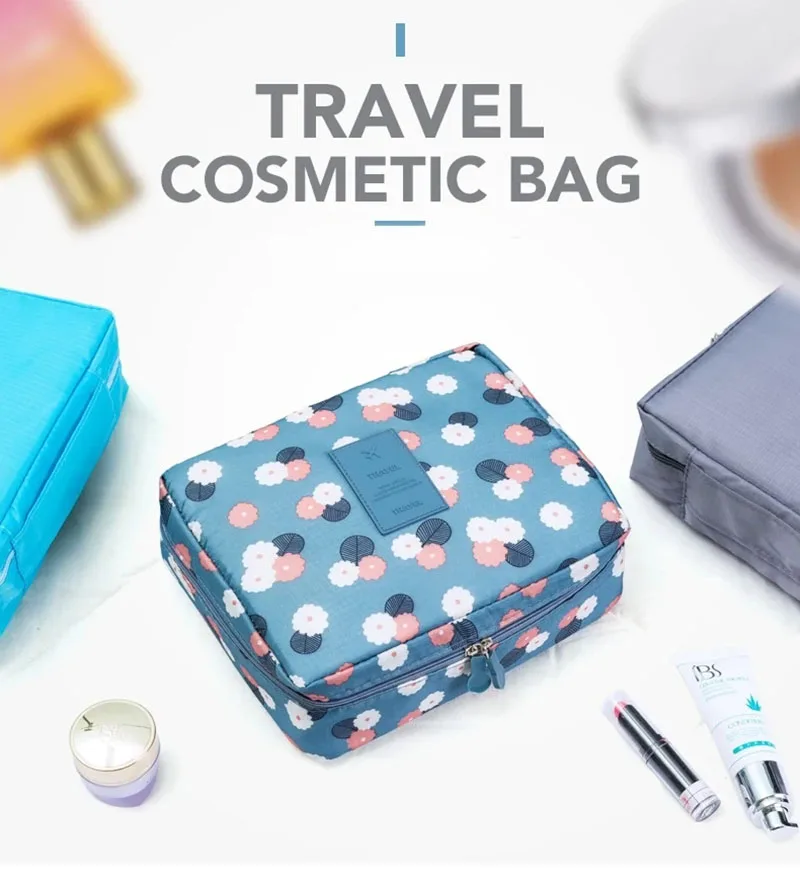 Girls Portable Travel Makeup Bag Waterproof Multi Compartment Multifunctional Cosmetic Make Up Toiletry Organizer for Women