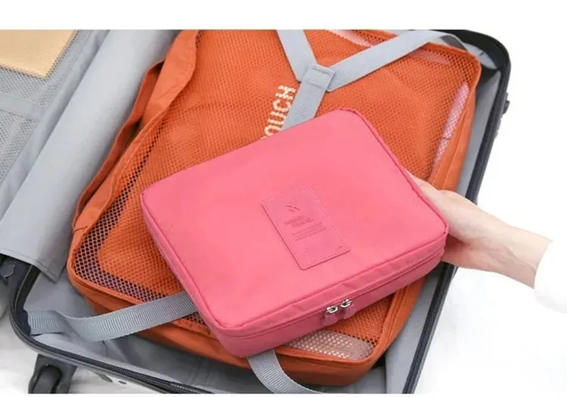 Girls Portable Travel Makeup Bag Waterproof Multi Compartment Multifunctional Cosmetic Make Up Toiletry Organizer for Women