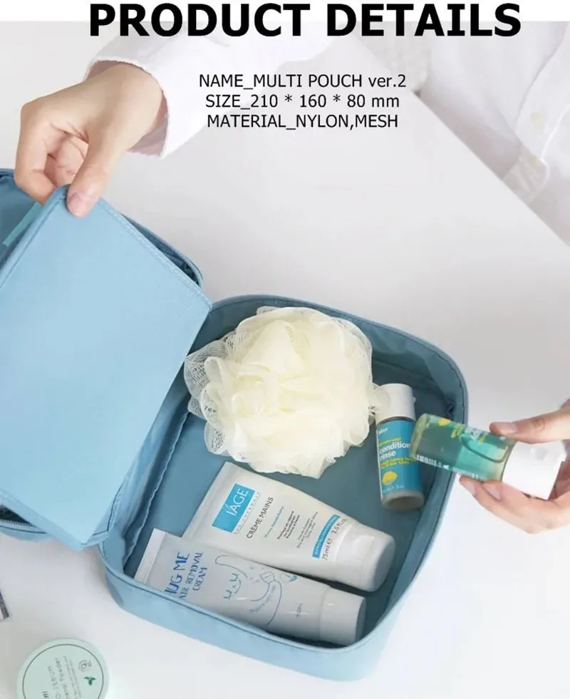 Girls Portable Travel Makeup Bag Waterproof Multi Compartment Multifunctional Cosmetic Make Up Toiletry Organizer for Women