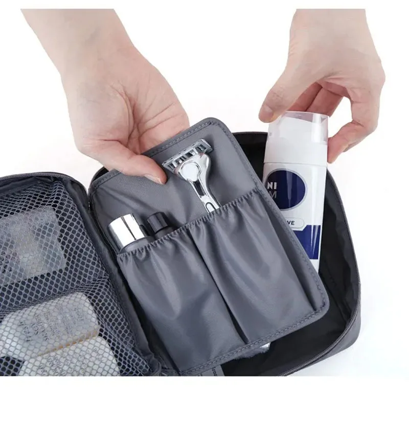 Girls Portable Travel Makeup Bag Waterproof Multi Compartment Multifunctional Cosmetic Make Up Toiletry Organizer for Women