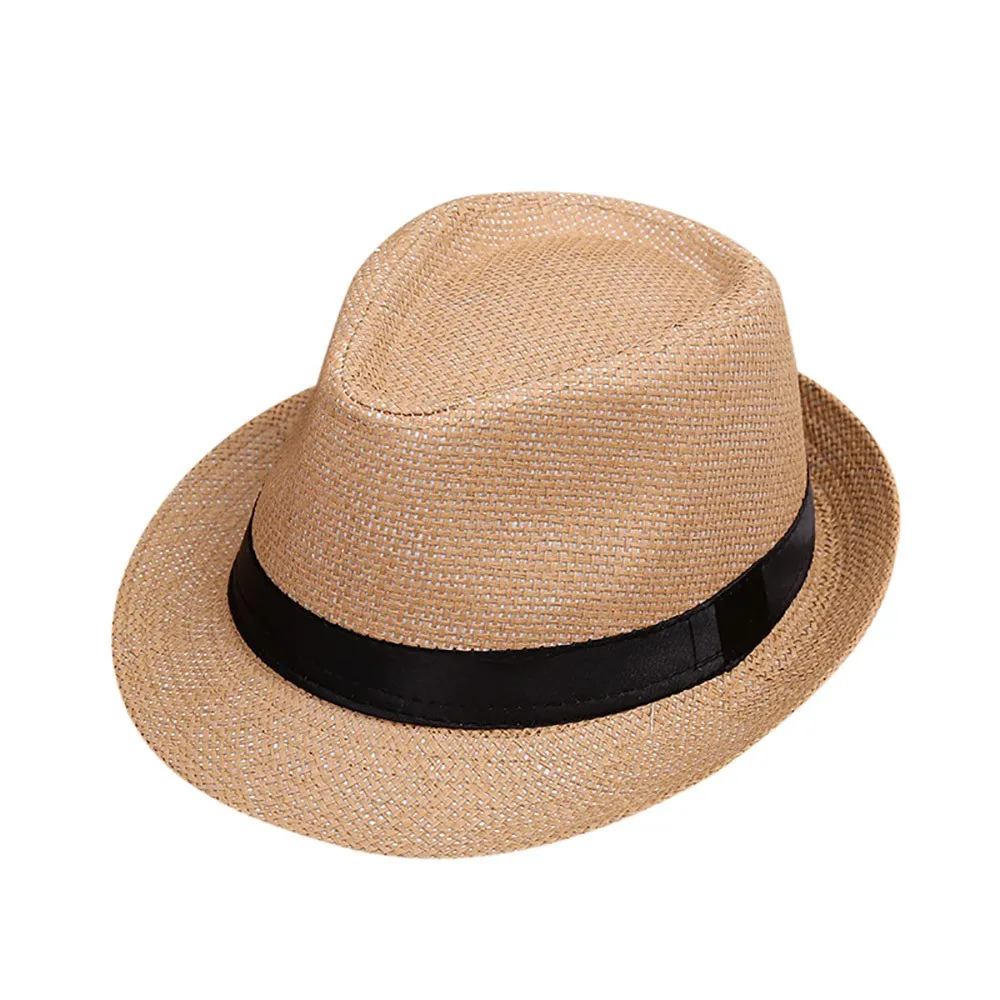 Children Kids Summer Beach Straw Hat Jazz Panama Breathable Hat Large Brim Outdoor Breathable Hats Girls Boy Sunhat