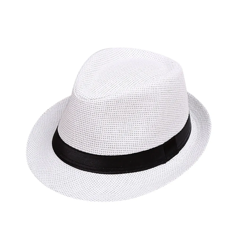 Children Kids Summer Beach Straw Hat Jazz Panama Breathable Hat Large Brim Outdoor Breathable Hats Girls Boy Sunhat
