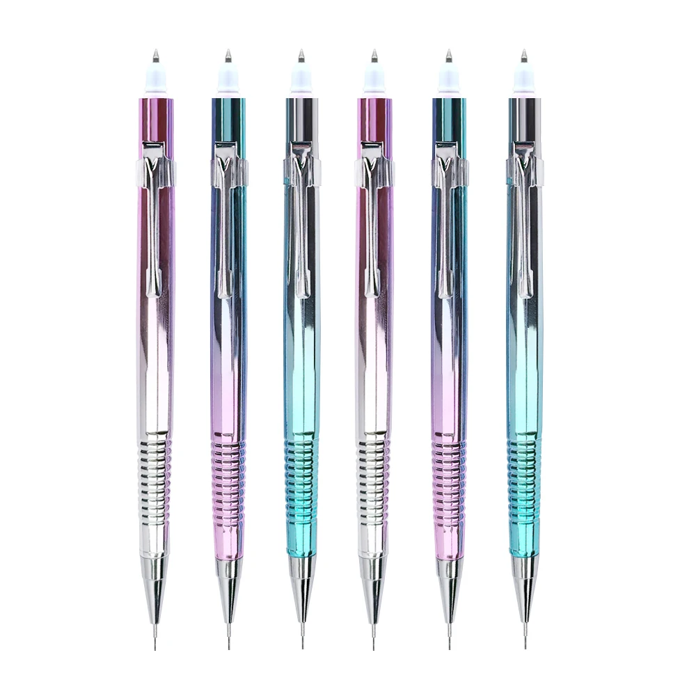 New Creative 2 In 1 Mechanical Pencil & Blue Ballpoint Pens Set, 0.3 0.5 0.7 0.9mm Automatic Pencil With Eraser Writing Supplies