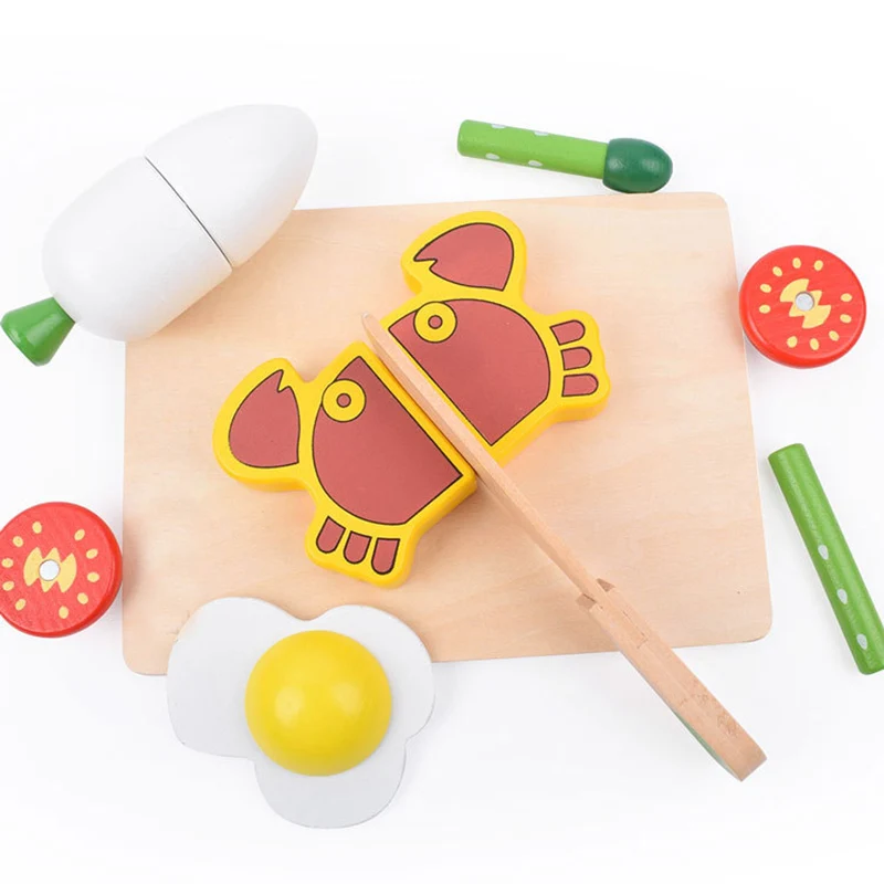 1PCS Wooden Toy Magnetic Cutting Fruit Vegetables Food Pretend Play Simulation Kitchen Role Play Educational Toys For Children