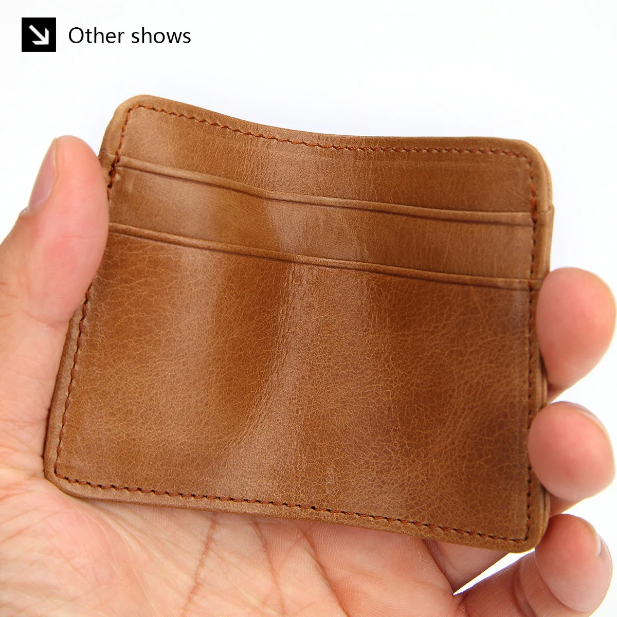 New Arrival Genuine Leather Mini Wallet Man Slim Credit Card Holder Men's Small Purse ID Card Case 4 Slots For Women Coin Pocket