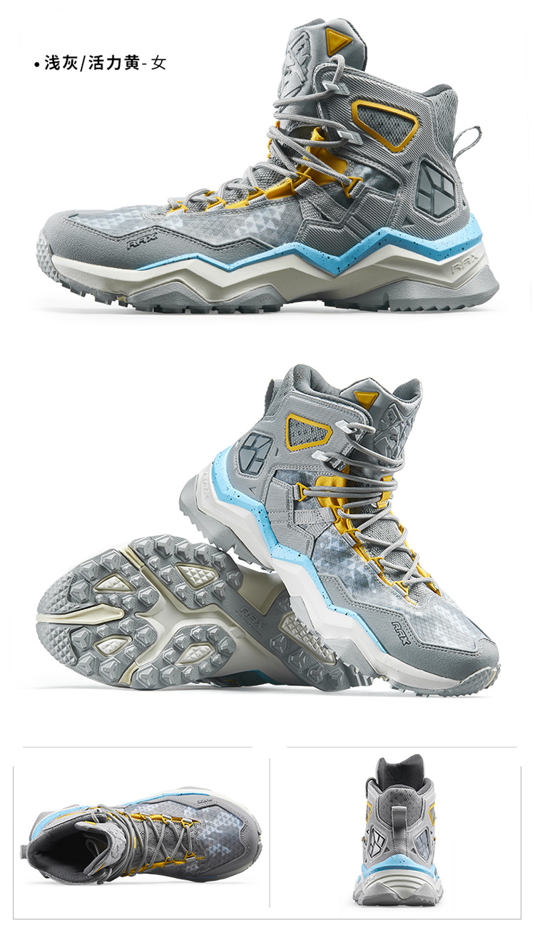 RAX winter men's and women's hiking shoes snow boots waterproof leather sports shoes super warm men's boots outdoor work shoes
