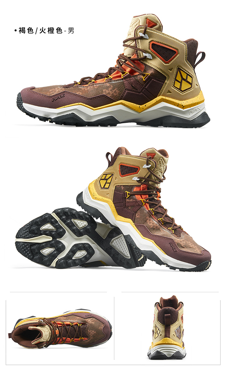 RAX winter men's and women's hiking shoes snow boots waterproof leather sports shoes super warm men's boots outdoor work shoes