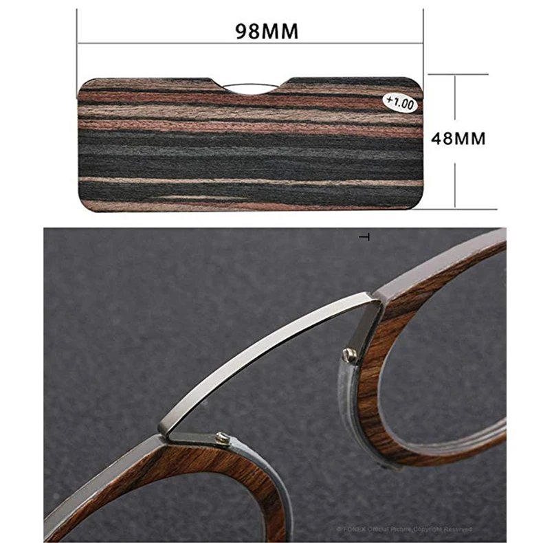 NONOR Men Women Magnifying Nose Clip Portable No Arm Reading Glasses TR90 Ultralight With Box +1.0+1.5 To +3.0