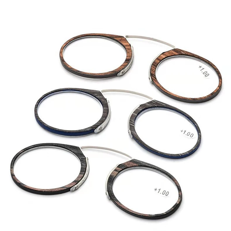 NONOR Men Women Magnifying Nose Clip Portable No Arm Reading Glasses TR90 Ultralight With Box +1.0+1.5 To +3.0
