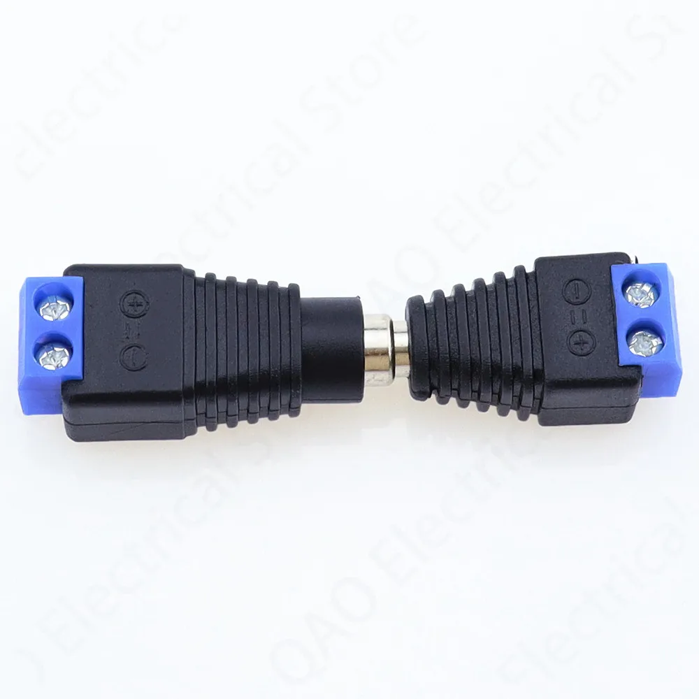 1 sets Male + Female 12V 2.1x5.5MM DC Power Jack Plug Audio AUX free welding socket Connector