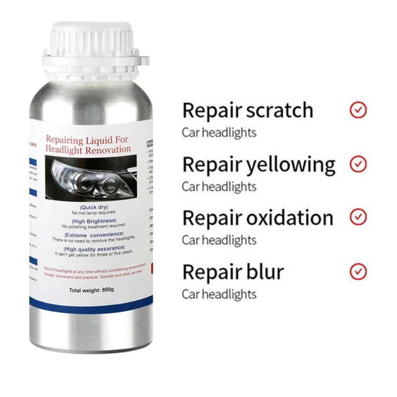 800ML Car Headlight Repair Fluid Headlight Polishing Restoration Chemical Polishing The Headlights